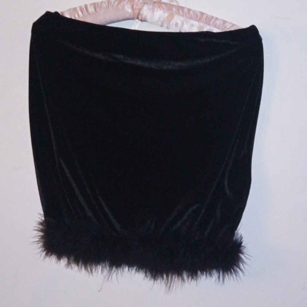Sugar Thrillz Maribou Velvet Mini Skirt